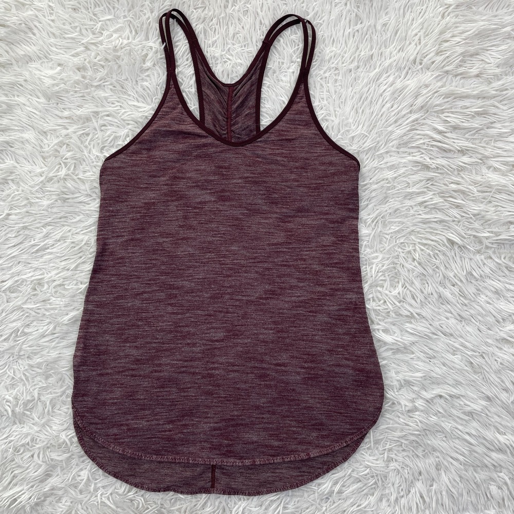 Lululemon‎ Shirt Womens 0 Heathered Bordeaux What The Sport Singlet Tank Top Run